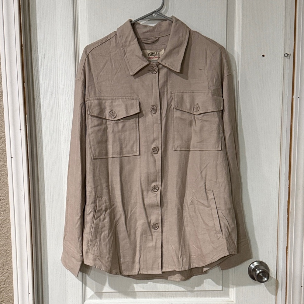 Linen Shirt/Shacket from Ashley by 26 International - Utility Collection